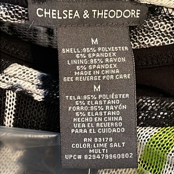 🌹NWT: CHELSEA & THEODORE LIME SALT MULTI BLOUSE - Picture 8 of 12
